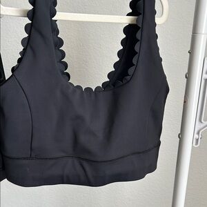 IVL Collective Scalloped Edge Black sports bra